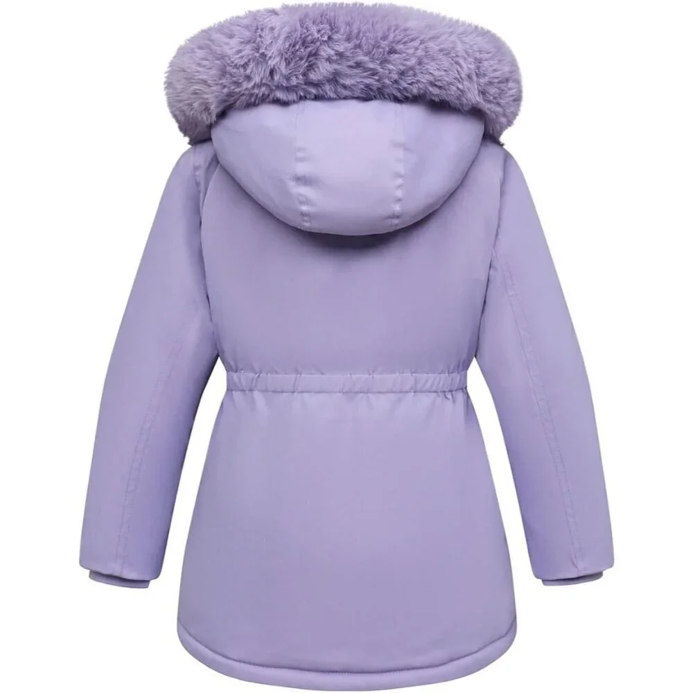 Girl's Lavender03 Waterproof Long Coat Warm Winter Parka Puffer Jacket with Hood